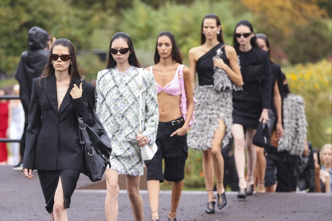 Models wear creations for the Givenchy ready-to-wear spring/summer 2023 fashion collection presented on October 2, at Paris Fashion Week. Photo: Invision/AP