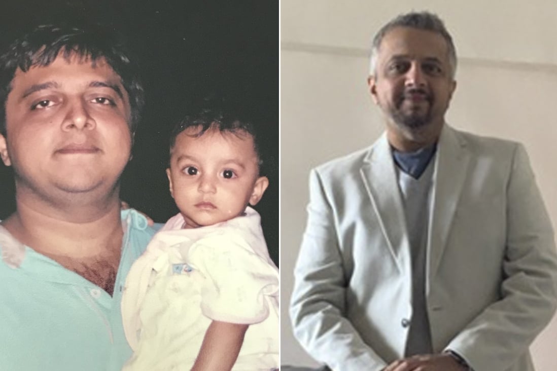 Hong Kong-based businessman Darshan Parekh before he lost weight  (above left) and after he took up running and lost 22kg (above right). Photo: Darshan Parekh