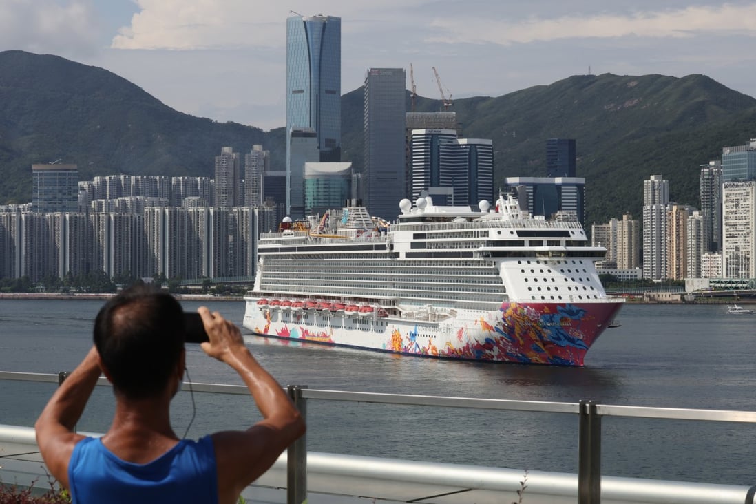 Stranded by travel restrictions, the cruise liner had been operating what it called Cruise to Nowhere packages since last summer. Photo: Nora Tam