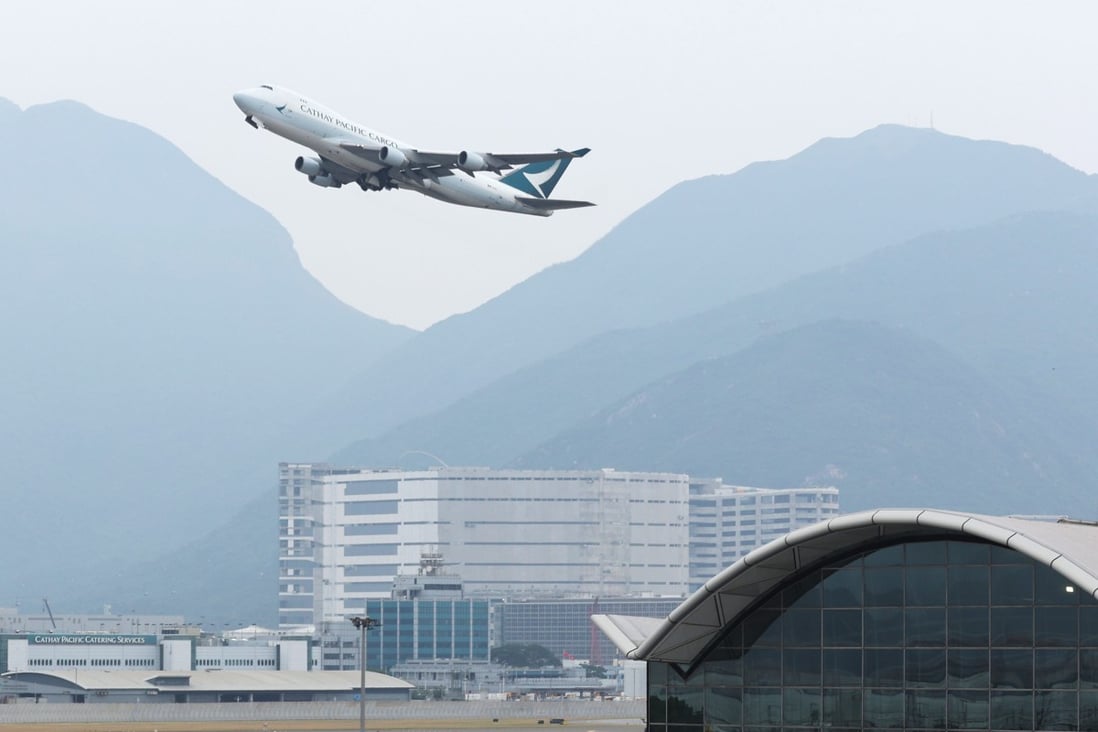 A Cathay Pacific passenger airplane takes off at the Hong Kong International Airport. Photo: SCMP/Yik Yeung-man