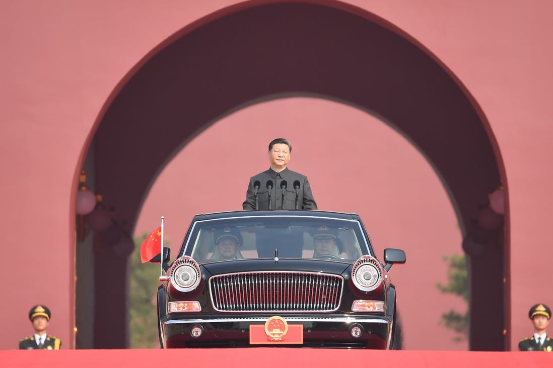 Xi Jinping, general secretary of the Central Committee of the Communist Party of China, Chinese president and chairman of the Central Military Commission, is ready for a National Day review of the armed forces as a limousine carrying him drives out of the Tiananmen Rostrum during the celebrations for the 70th anniversary of the founding of the People’s Republic of China in Beijing on October 1, 2019. Photo: Xinhua