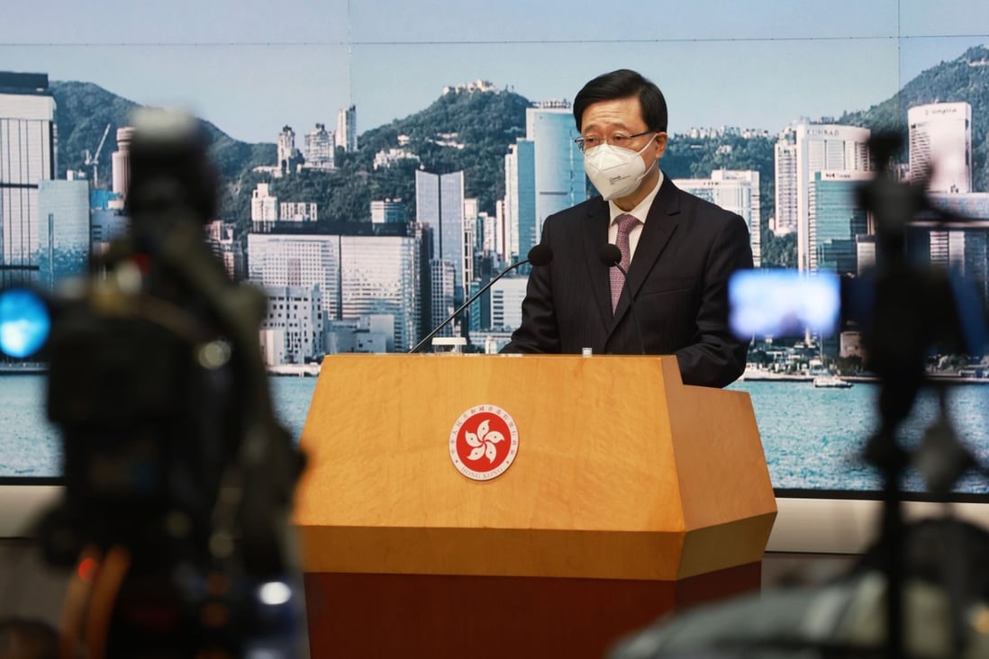 Chief Executive John Lee Ka-chiu at Hong Kong’s government headquarters in Tamar on October 11. Photo: May Tse