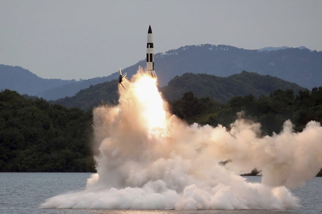 Pyongyang has been conducting a blitz of missile launches, which it has described as tactical nuclear drills that simulated taking out airports and military facilities across South Korea. Photo: KCNA/KNS via AP