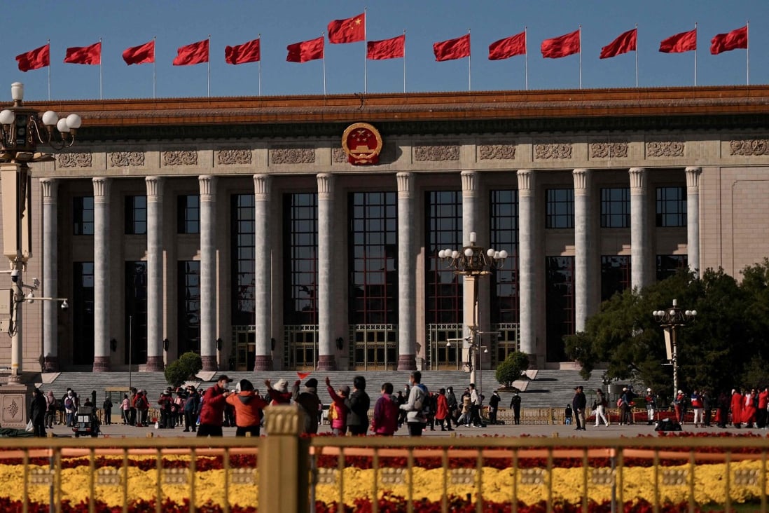 President Xi Jinping opened the 20th National Congress of the Communist Party together with over 2,200 party delegates at the Great Hall of People on Sunday. Photo: AFP