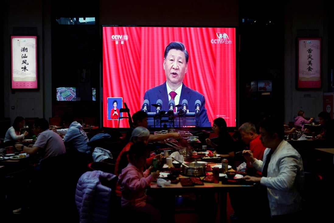 President Xi Jinping pledged in his work report to the 20th party congress on Sunday to bring per capita disposable income to new heights and “substantially grow the middle-income group as a share of the total population” by 2035. Photo: Reuters