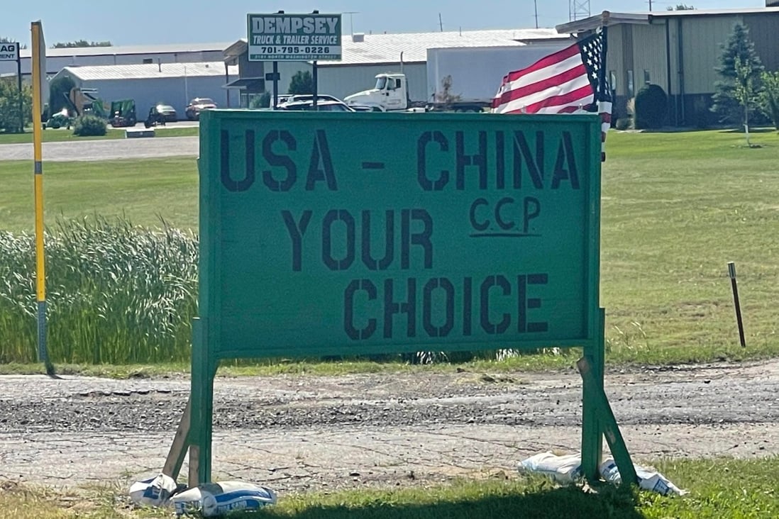 A sign in Grand Forks, North Dakota, where Fufeng USA’s project has sparked controversy among some residents who are wary of the Chinese company. Photo: Craig Spicer