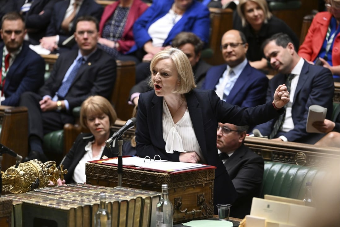 Britain’s prime minister Liz Truss answers questions at the House of Commons in London on October 19. Photo: UK Parliament/ AP