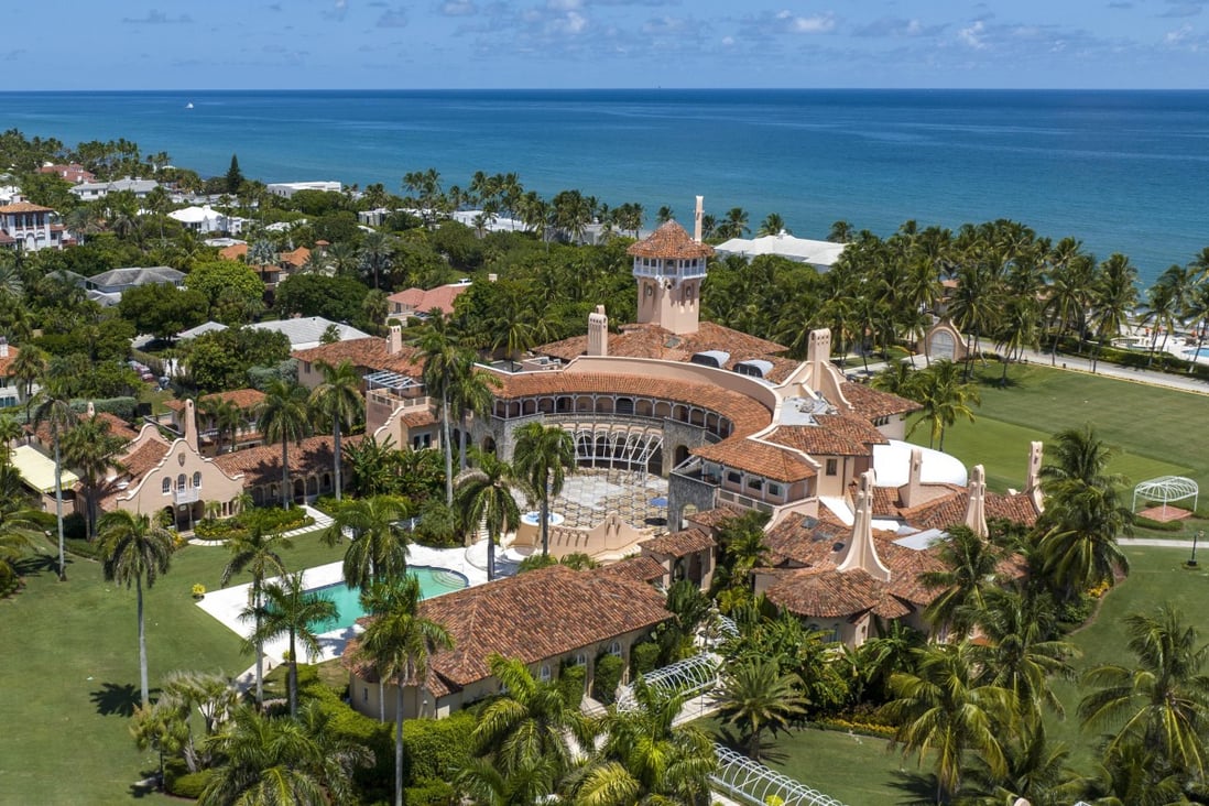 An aerial view of former US president Donald Trump’s Mar-a-Lago residence in Palm Beach, Florida. An FBI search of the site that began in August has focused on classified documents. Photo: AP
