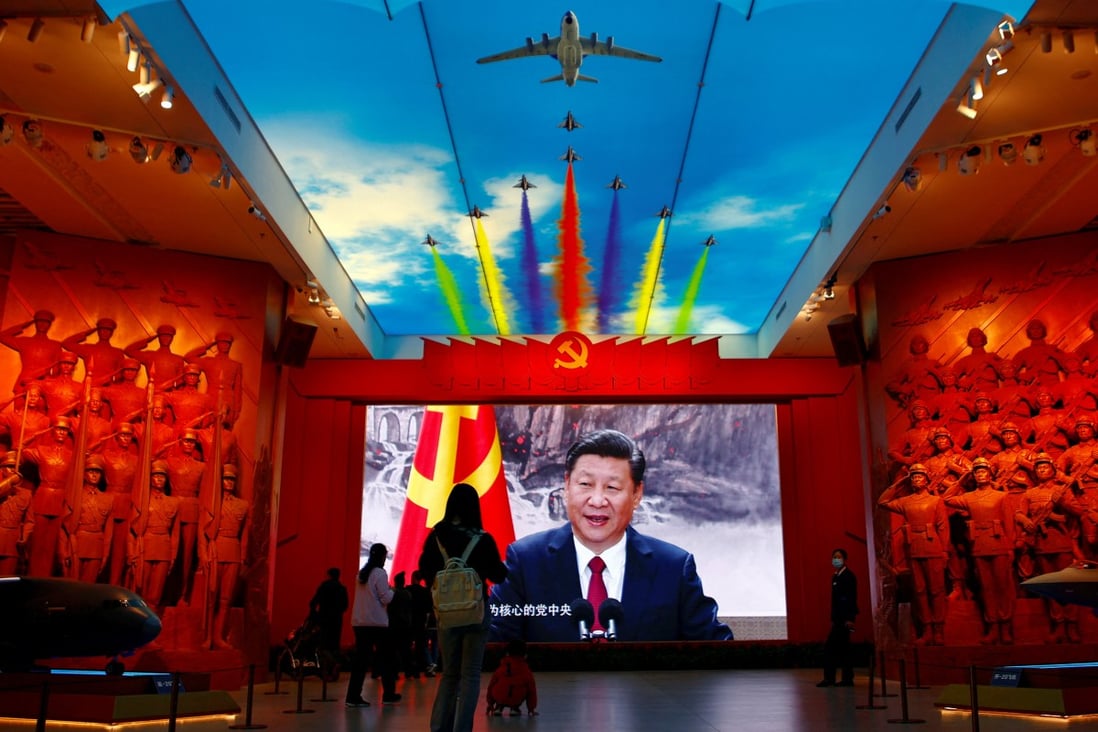Saturday’s resolution also included a number of President Xi Jinping’s signature policies and slogans, consolidating his power and influence. Photo: Reuters