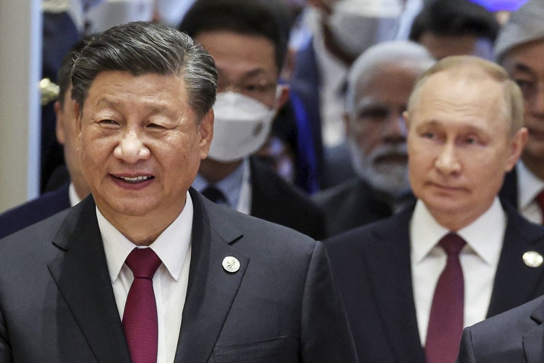 Chinese President Xi Jinping and Russian President Vladimir Putin attend the Shanghai Cooperation Organisation summit in Samarkand, Uzbekistan, on September 16. Photo: AP 