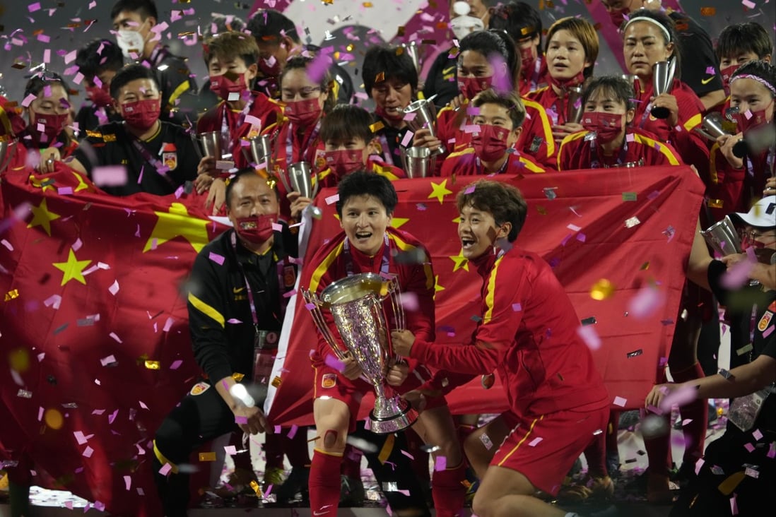 The national plan comes in the same year that China’s women won the AFC Women’s Asian Cup in Mumbai, India, in February. Photo: AP