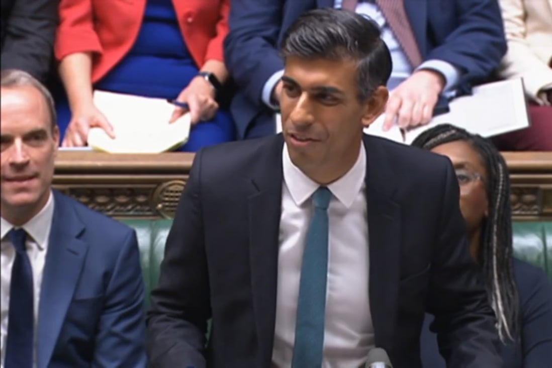British Prime Minister Rishi Sunak speaking during his first Prime Minister’s Questions (PMQs) in the House of Commons in London. Photo: EPA-EFE
