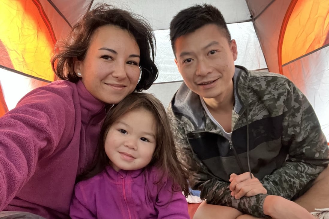 Coco Chan, her husband Dan Lun and daughter Harper. Chan says she has dealt with many big changes in her life, but having her daughter affected her the most. Photo: Coco Chan