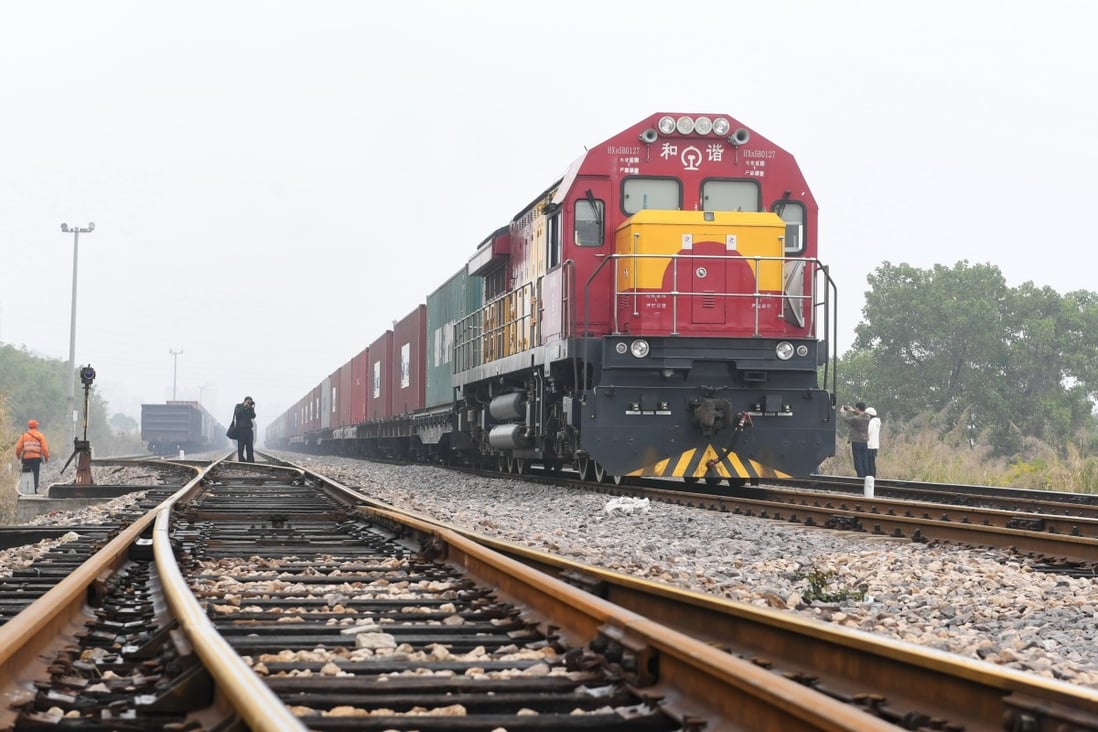 A China-Europe Railway Express freight train linking the southeastern port city of Xiamen with Budapest, Hungary. Photo: Xinhua