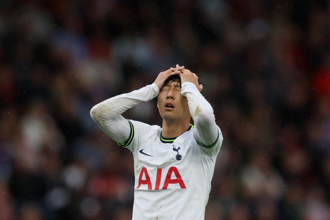 Tottenham Hotspur’s Son Heung-min reacts during a game against AFC Bournemouth. Photo: Reuters