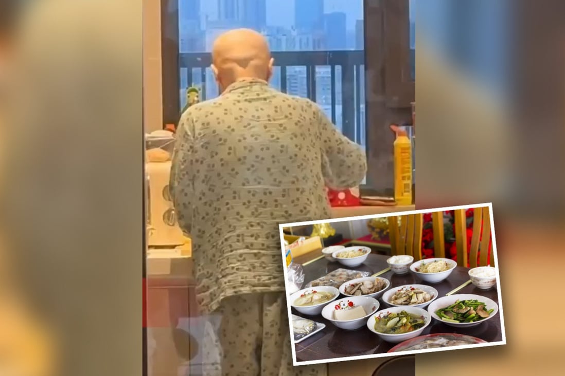A man in China who filmed his mother cooking him a final meal as she was dying from cancer trends on mainland social media. Photo: SCMP composite