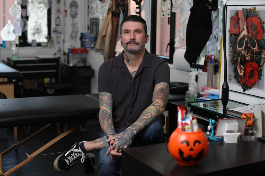 Tattoo artist and Blackout Tattoo founder Rob Kelly at his studio in Sheung Wan, Hong Kong. Photo: Xiaomei Chen