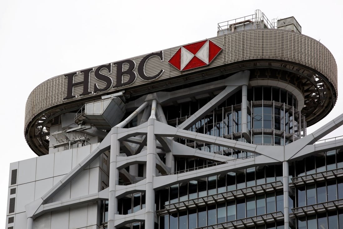 The HSBC logo is seen on its headquarters in Hong Kong. The bank’s CEO has pledged to support the city’s recovery from the Covid-induced slump. Photo: Reuters