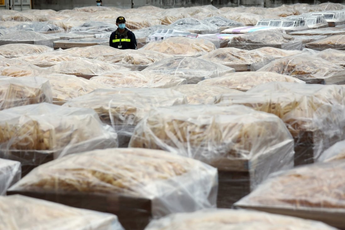 Hong Kong customs has seized cargo worth HK$300 million, including dried seafood, making it the city’s biggest smuggling bust so far this year. Photo: Xiaomei Chen