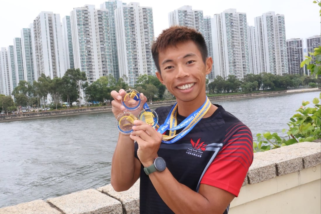 Hong Kong No 1 Chiu Hin-chun won three gold medals in the Hong Kong Rowing Championships at Shek Mun. Photo: Shirley Chui