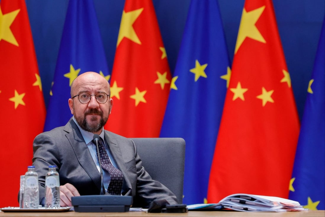 European Council President Charles Michel recorded a message to the event in Shanghai but it was not aired. Photo: Reuters