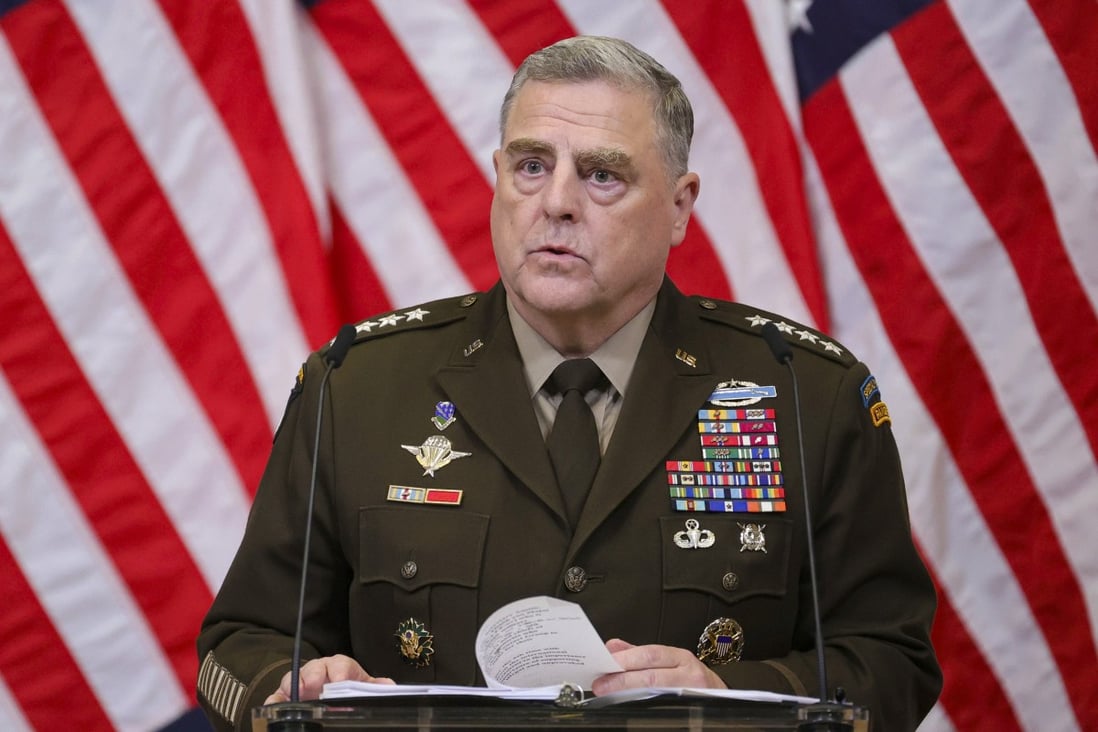 Chairman of the Joint Chiefs of Staff General Mark Milley urged Beijing to learn from Russia’s invasion of Ukraine, which he called a “tremendous strategic miscalculation”. Photo: AP 