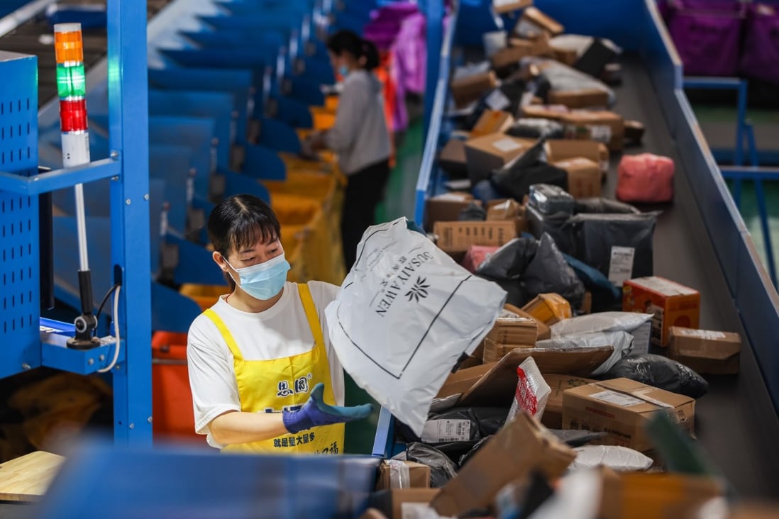 E-commerce and logistics companies see a rush of business each year during the Singles’ Day shopping festival in the mainland and Taiwan. Photo: Xinhua
