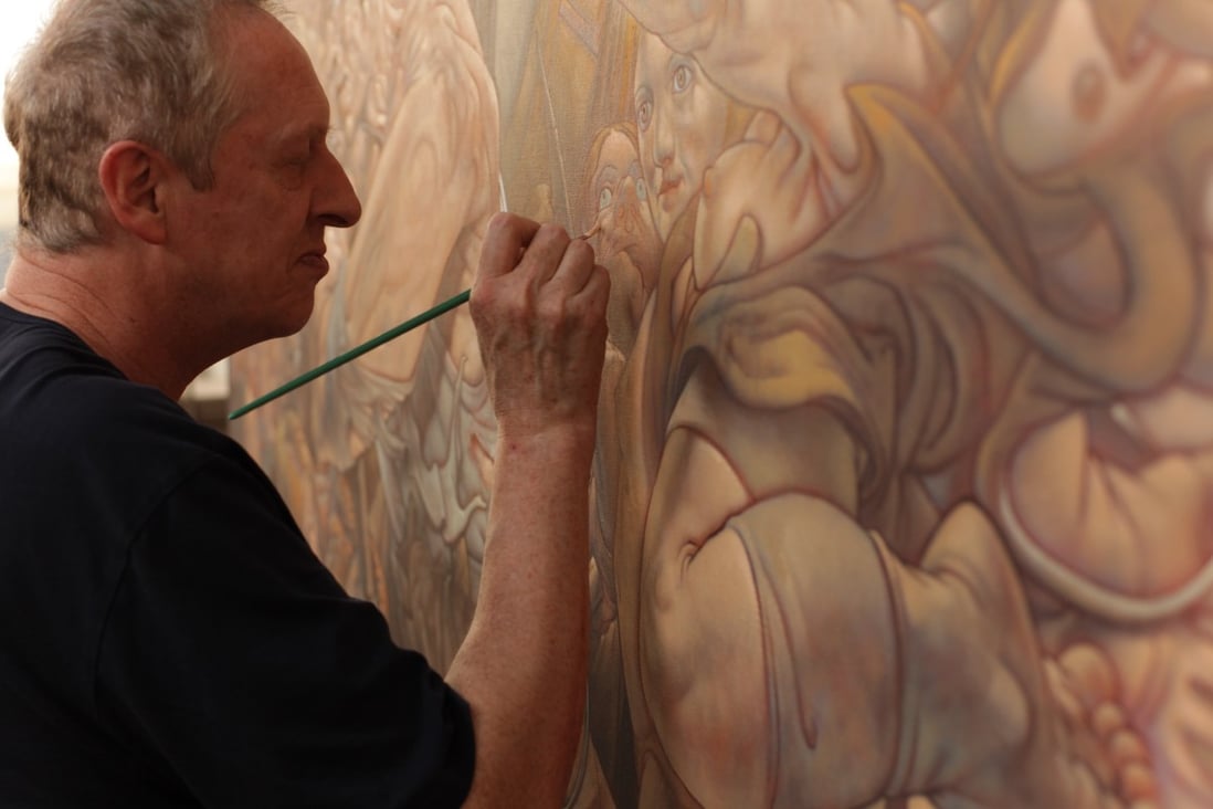 A new collection of Peter Howson’s works are showcased in “Lacrimae Rerum” at Hong Kong’s Flowers Gallery, his first solo exhibition in Asia. Photo: Peter Howson