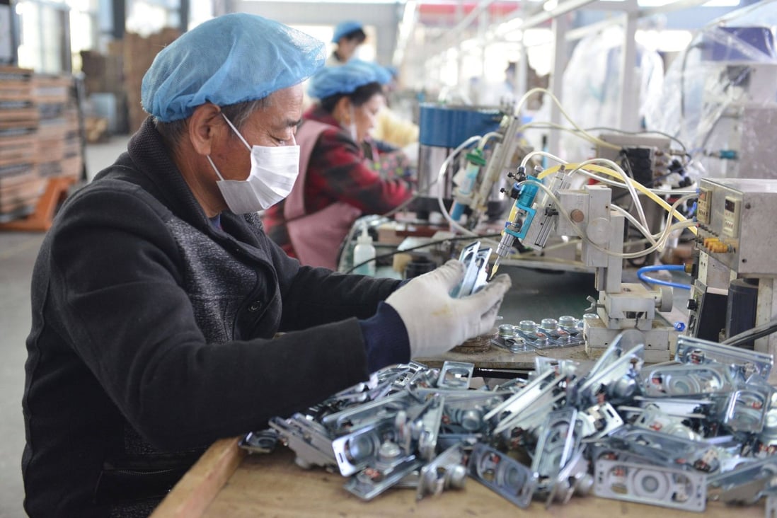 Industrial production, a gauge of activity in China’s manufacturing, mining and utilities sectors, rose by 5 per cent in October, year on year. Photo: AFP
