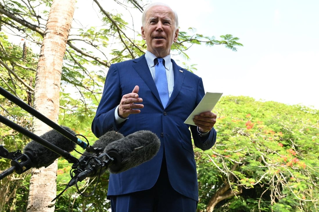 US President Joe Biden speaks to the media about the missile strike in Poland following a meeting with G7 and European leaders on the sidelines of the G20 Summit in Bali. Photo: AFP