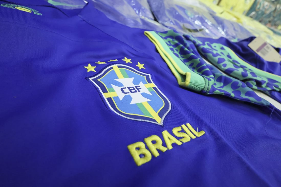 Hong Kong Customs displays counterfeit football jerseys seized on eve of World Cup. Photo: Dickson Lee