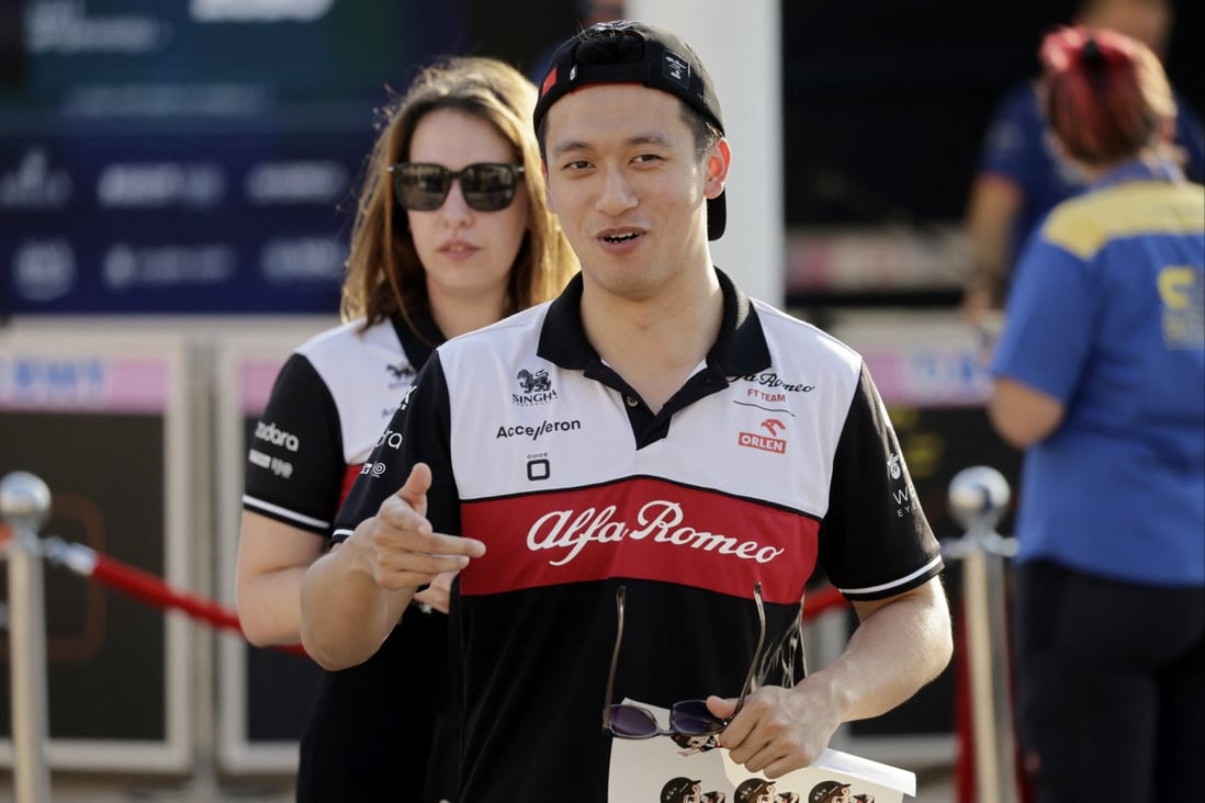 Alfa Romeo’s Zhou Guanyu arrives ahead of the Abu Dhabi Grand Prix. Photo: Reuters