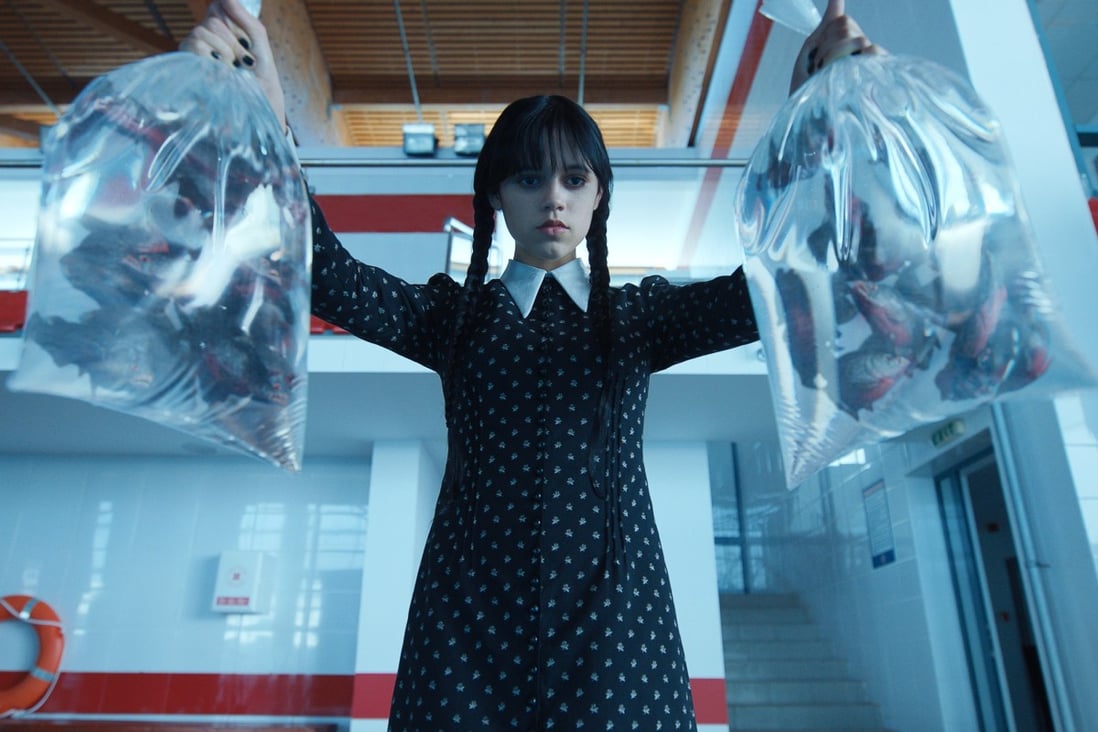 Jenna Ortega as Wednesday Addams in a still from Netflix drama series Wednesday. Photo: Netflix