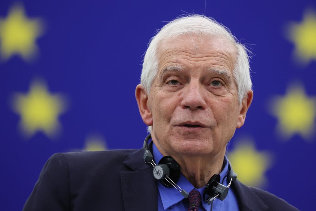 High Representative of the EU for Foreign Affairs and Security Policy Josep Borrell speaks at the European Parliament in Strasbourg, France, on Tuesday. Photo: EPA-EFE