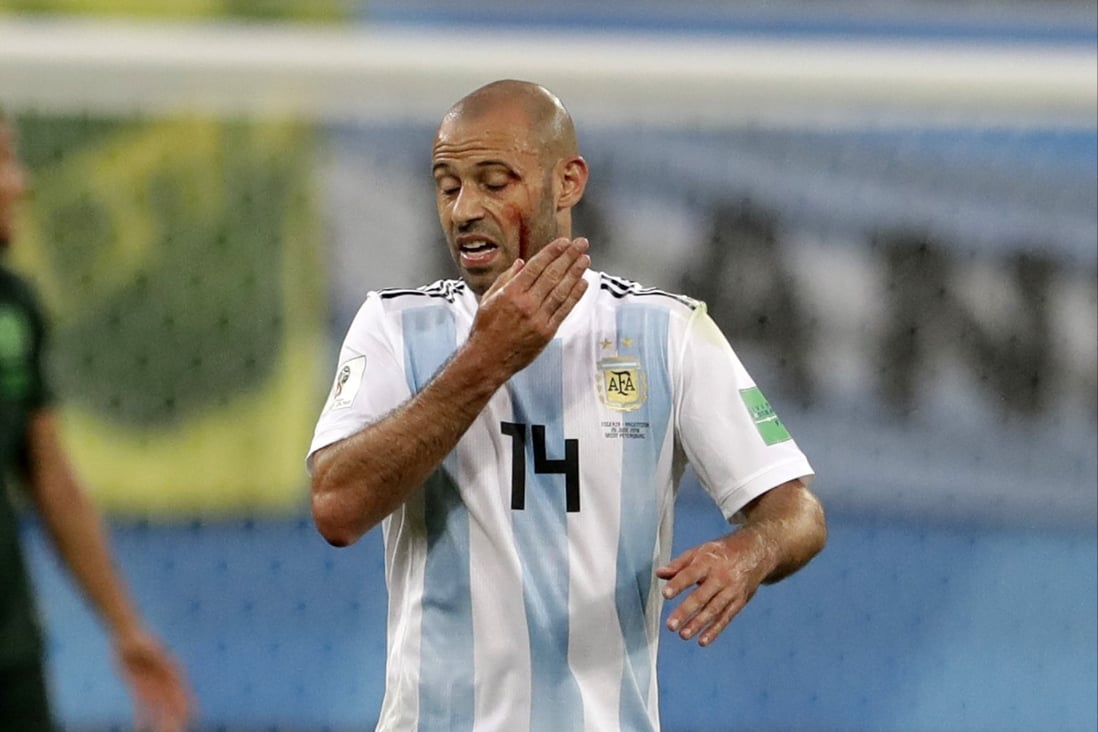 Argentina’s Javier Mascherano during the 2018 World Cup in Russia. Photo: AP