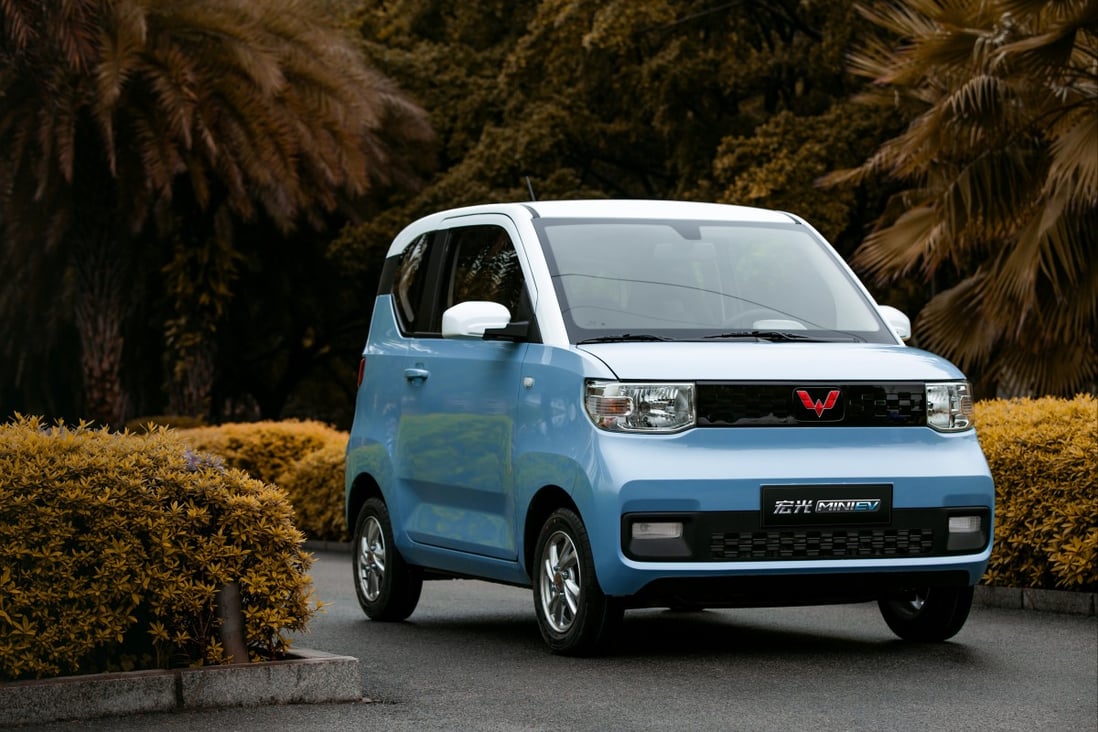 SAIC-GM-Wuling’s Hongguang Mini EV, a compact four-seater with a driving range of 170km, has been China’s bestselling electric car since it hit the market in mid-2020. Photo: General Motors