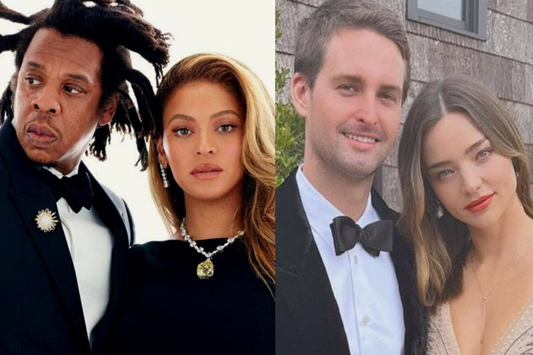 Jay-Z and Beyoncé, and Evan Spiegel and Miranda Kerr, are two couples who are both successful ... and very rich. Photos: @beyonce, @mirandakerr/Instagram