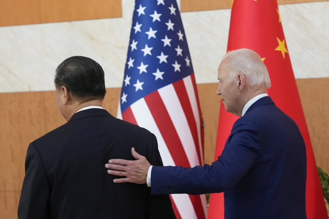 US President Joe Biden walks with Chinese President Xi Jinping before their meeting on the sidelines of the G20 summit on November 14 in Nusa Dua, Bali, Indonesia. Photo: AP