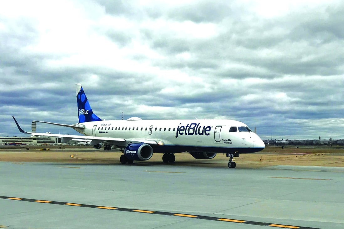 Authorities said the man held the razor to the woman’s throat while she was watching a movie on a JetBlue flight. File photo: AFP