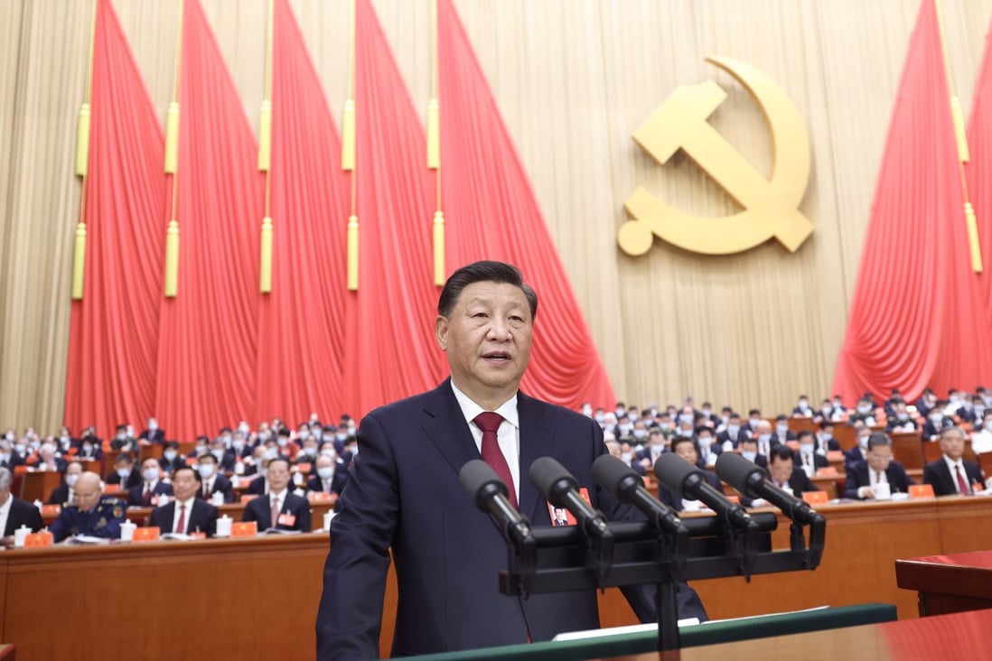 Chinese President Xi Jinping delivers a report to the 20th National Congress of the Communist Party of China at the Great Hall of the People in Beijing on October 16, 2022. Photo: Xinhua