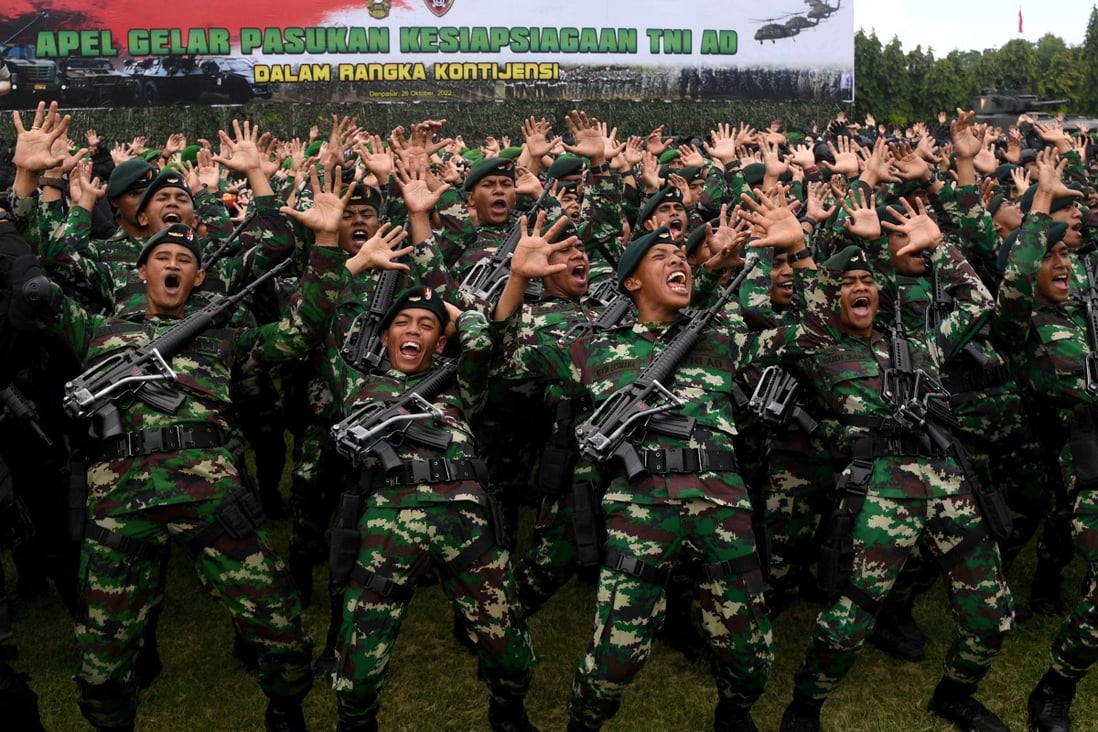 Indonesian soldiers take part in a security drill last month ahead of the G20 Summit in Bali. Photo: AFP