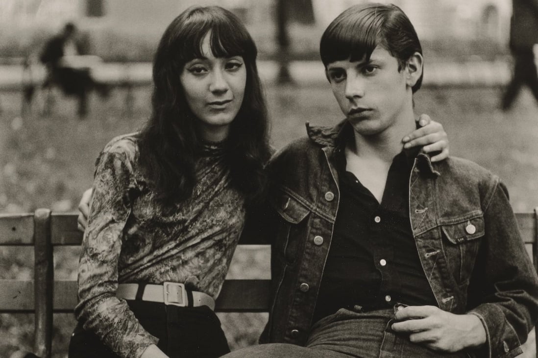 Detail from “Young couple on a bench in Washington Square Park, N.Y.C. 1965” by Diane Arbus, on display at David Zwirner in Hong Kong. Photo: The Estate of Diane Arbus 