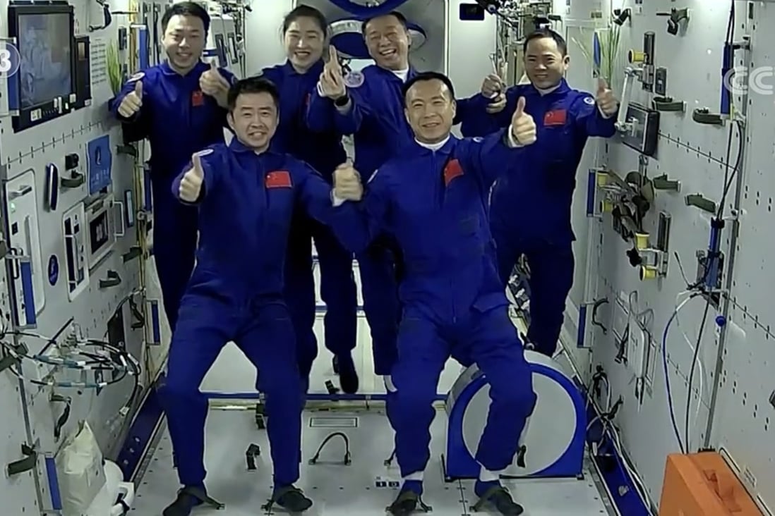 Tiangong will be put to the test as six astronauts stay on board the space station for several days. Photo: CCTV