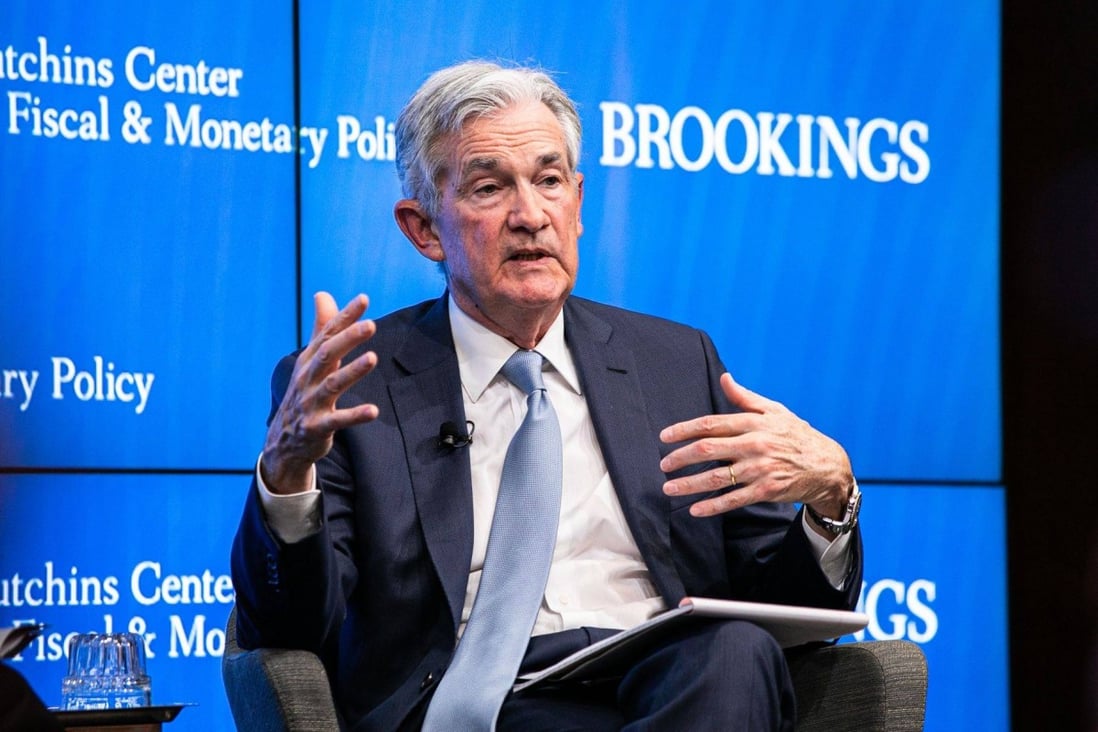Jerome Powell, chairman of the US Federal Reserve, speaks  in Washington on Wednesday. Photo: Bloomberg