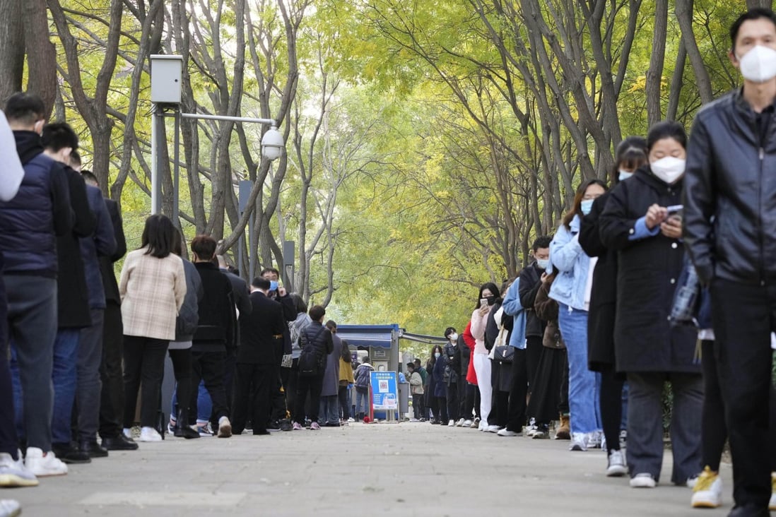 Some major cities across China have moved to cut back PCR testing after the State Council announced a 20-point playbook of measures to refine Covid-19 controls and minimise interruption to the economy and social activities. Photo: Kyodo