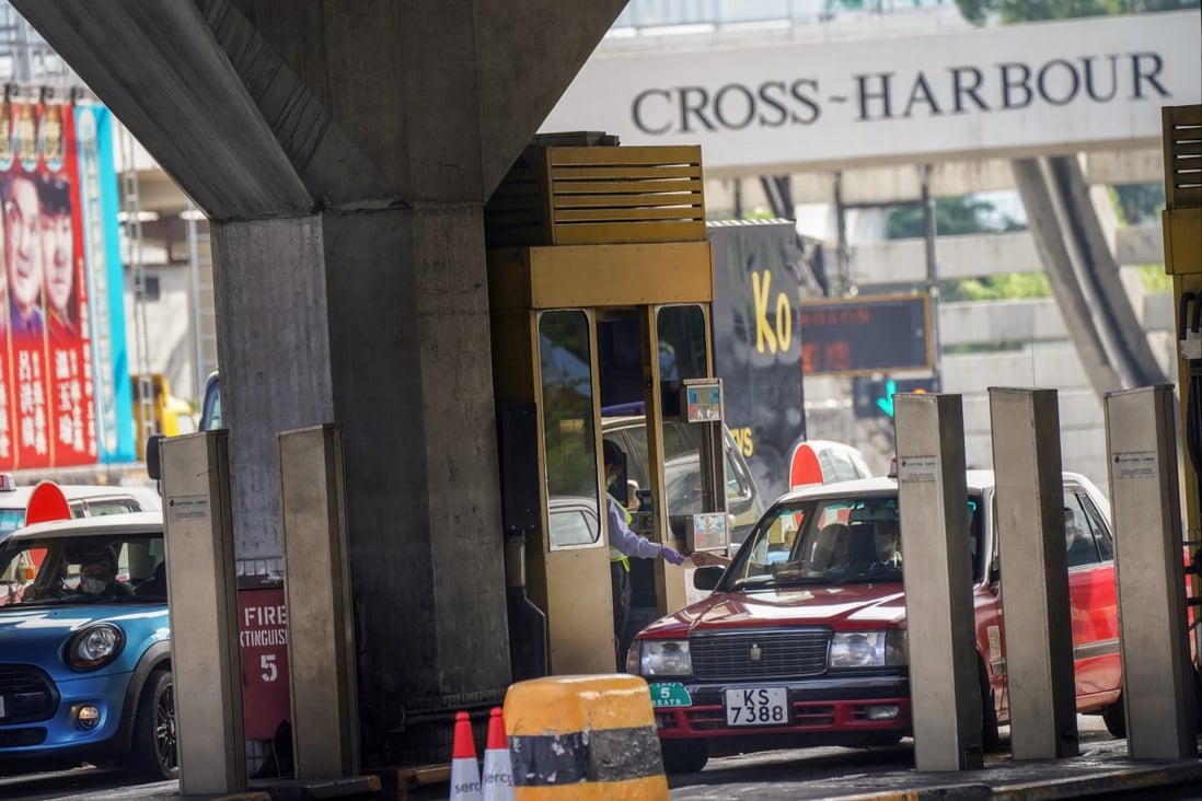 Traffic queues form at the Kowloon entrance to the Cross-Harbour Tunnel. Photo: Elson Li