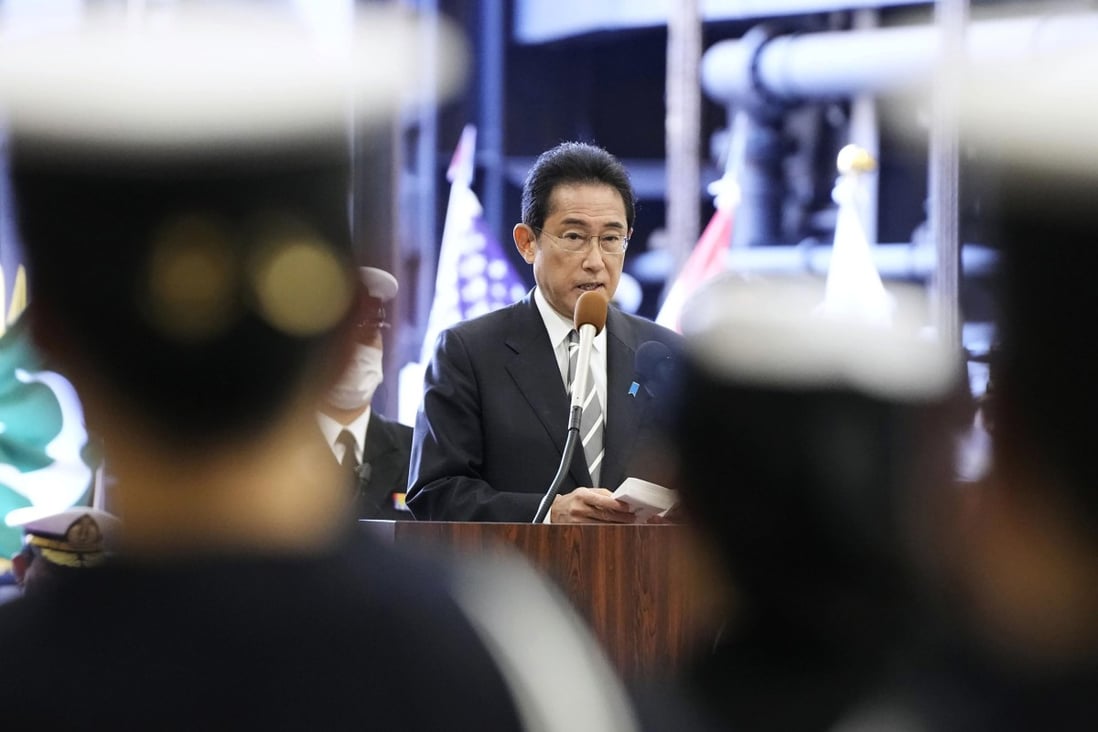 Japan’s Prime Minister Fumio Kishida on Monday set a new target for military spending over the next five years to 43 trillion yen (US$318 billion), or 1.5 times the current level. Photo: AP