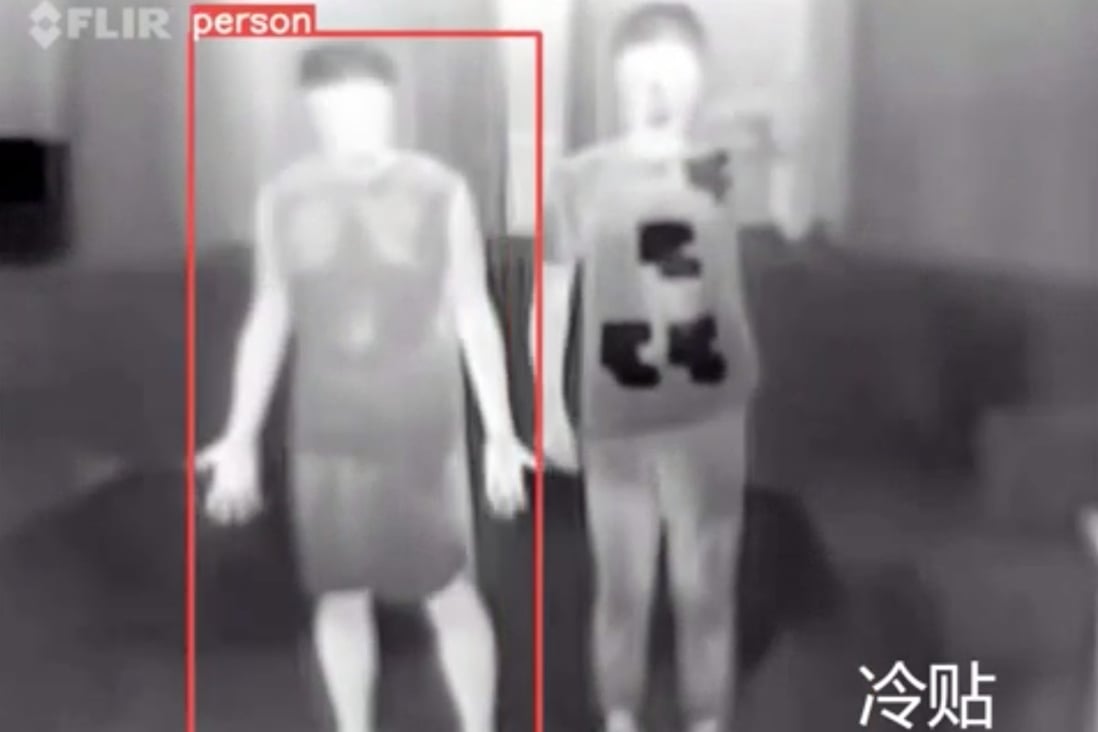 The InvisDefense team used an algorithm to configure the pattern that was the least conspicuous to the human eye but could still trick a security camera into not identifying its wearer. Photo: Wei Hui