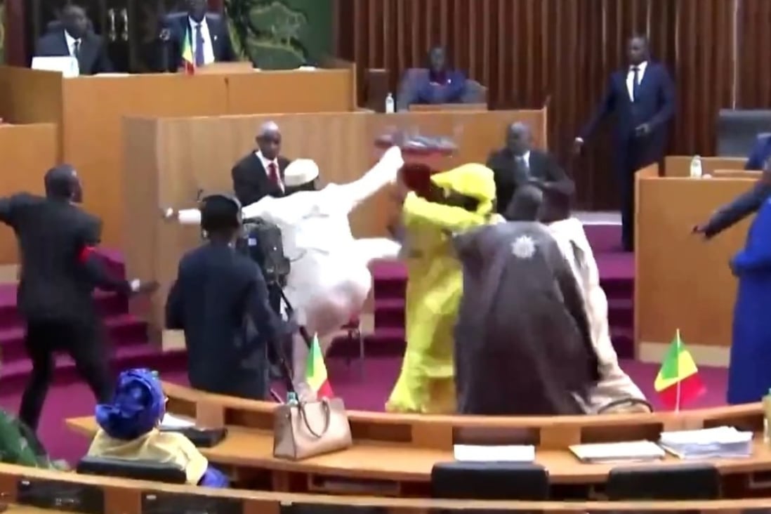 A brawl broke out in the Senegal parliament on December 1 during a debate over the justice ministry budget. Photo: Twitter