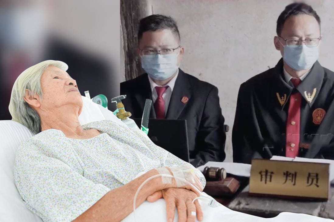 A court in China orders three men to care for their recently paralysed mother after they refused to look after the bedridden woman. Photo: SCMP composite/Handout